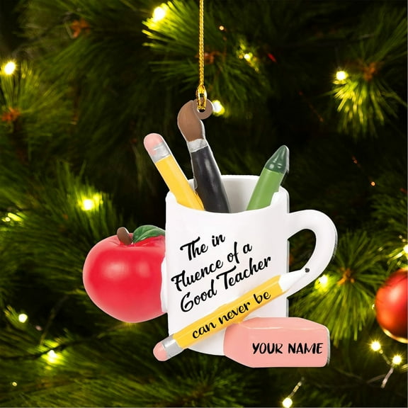 Teacher Ornaments Christmas 2025, Teacher Appreciation Gifts for Women, Teacher Acrylic 2D Flat Ornaments, Thank You Appreciation Ornaments, Keepsake Gifts for Teacher (TC 3) - 3739