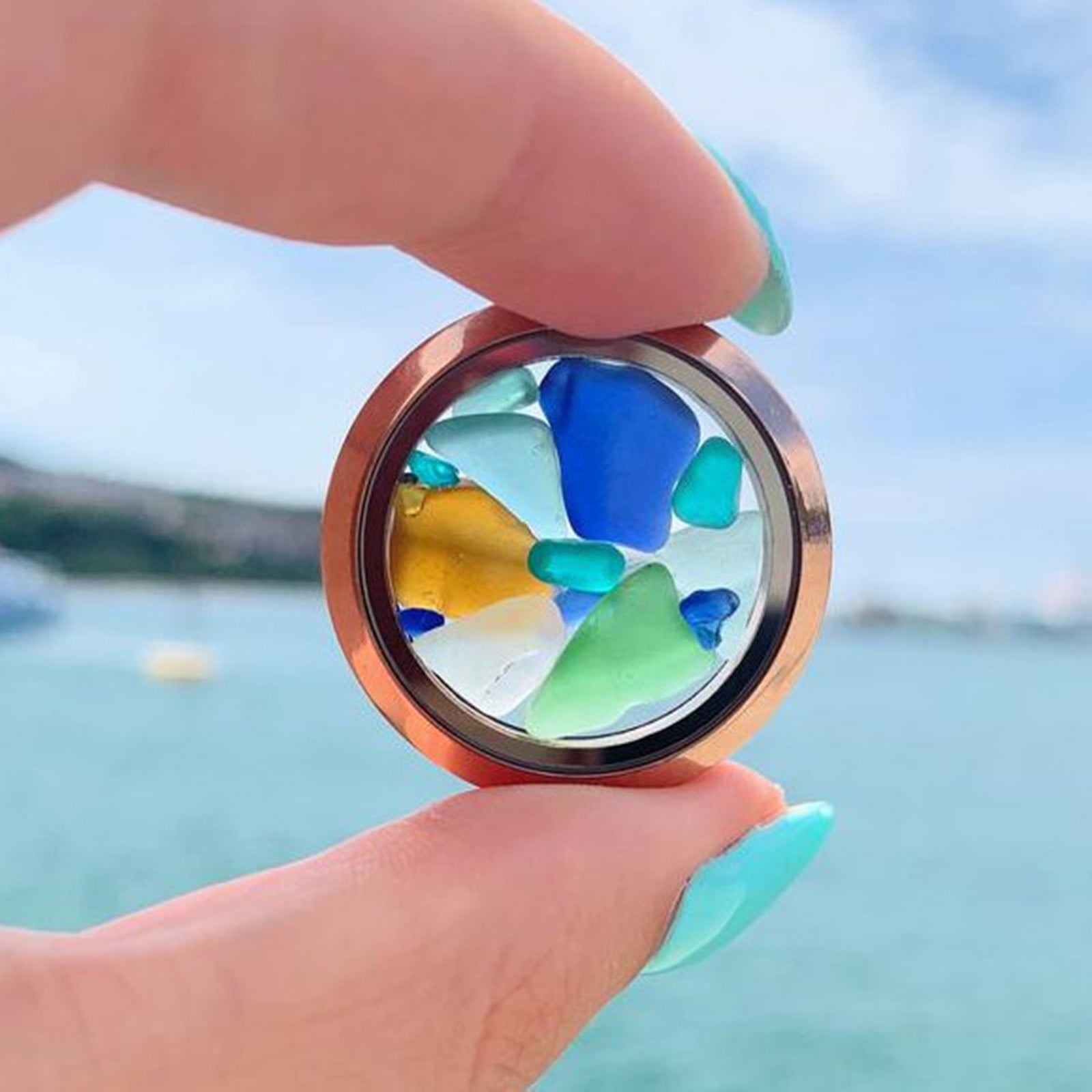 アクセサリー yurikaakutsu DEL GLASS LONGBEES NECKLACE Necklace Okinawa Blue Ryukyu Glass | eBay