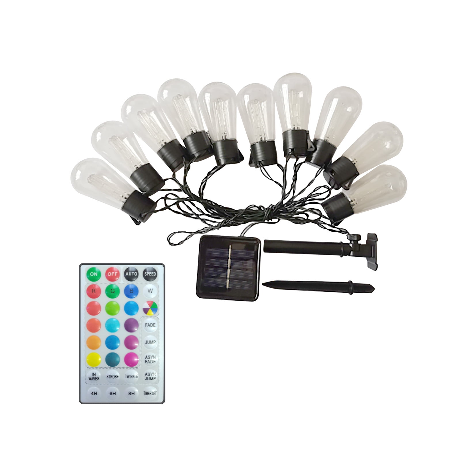 Outdoor String Lights Round Spherical Patio Lights, Rgb Bulb String