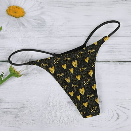 

Roliyen Thongs For Women Underpants Floral Print Comfort Low-Rise Soft T-Back G-String Panties Lingerie For Women Nightgowns For Women