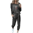 thumbnail image 2 of JURANMO Christmas Track Suits for Women Set Sweatsuits 2 Piece Tracksuit,Women's 2023 Winter Trendy Letter and Red Wine Glass Print Casual Long Sleeve Sport Pullover Leisure Crop Tops + Pants Set, 2 of 4