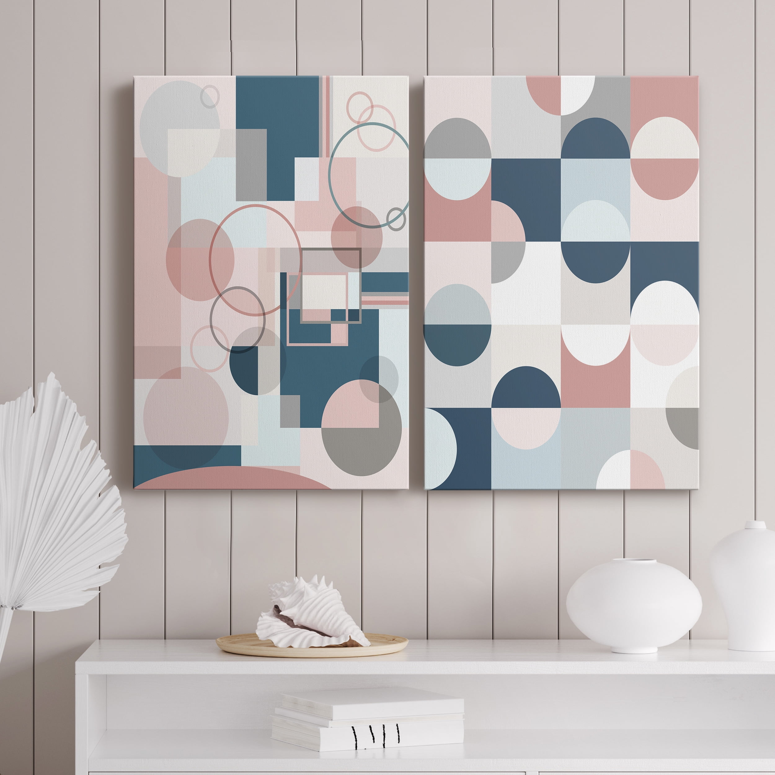 Modern Geo Premium Gallery Wrapped Canvas - Ready to Hang - Set of 2 - 12 x 18 Each