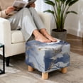 thumbnail image 4 of TSOVTHRID Blue Gray Marble Texture Print Ottoman Slipcover Square Machine Washable Stretch Storage Ottoman Covers Removable Footrest Stool Cover Protector for Dogs Pets, 4 of 6