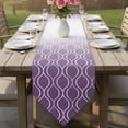 thumbnail image 6 of Table Runners 70 Inches Long, Moroccan Purple Cotton Linen Kitchen Dining Coffee Table Runner for Party Home Decor, Geometric Gradient Plaid Modern Tabletop Dresser Scarves Runner Decor 13x70 Inch, 6 of 9