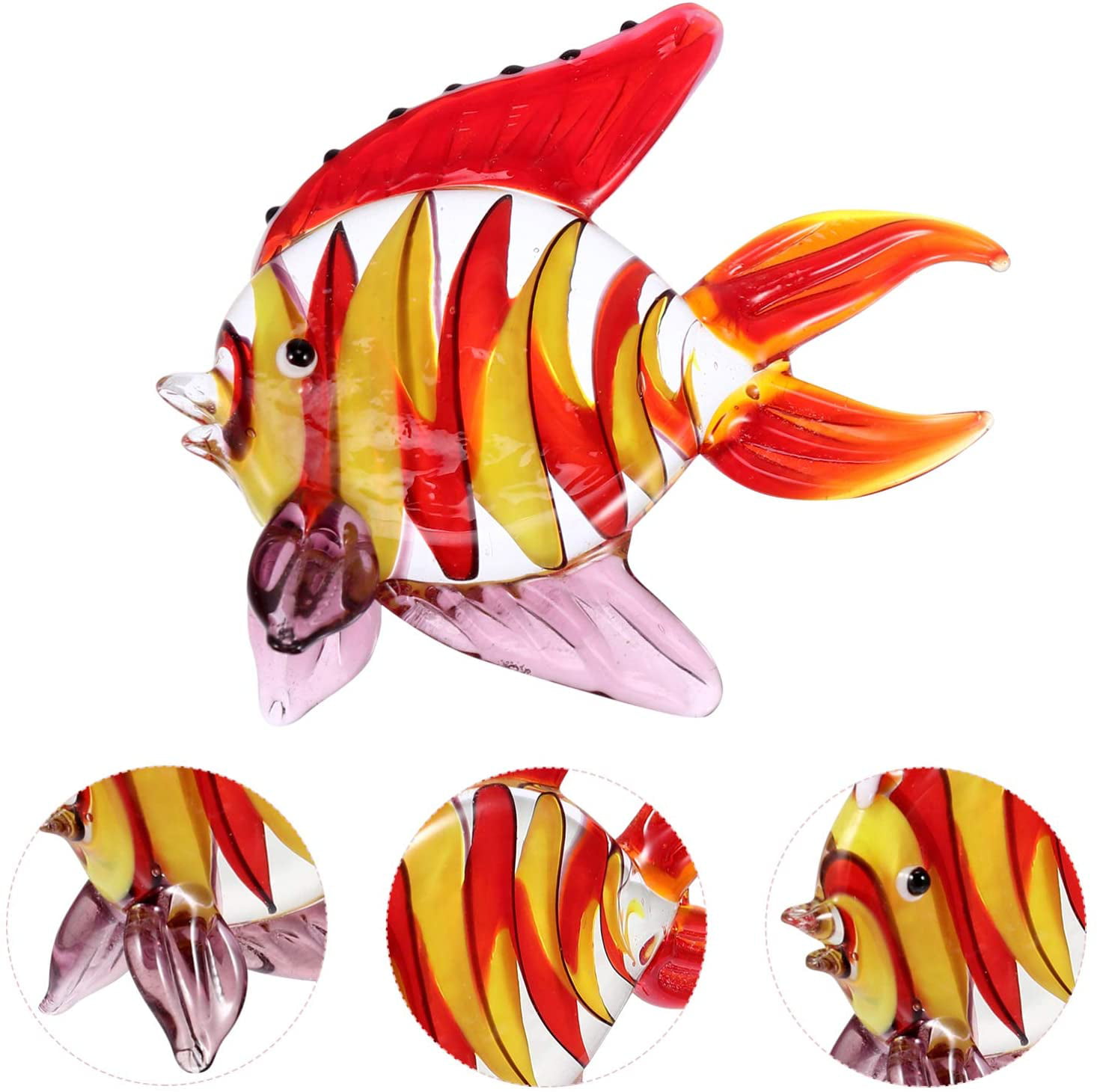 Coastal Style MINIATURE HAND BLOWN Art Glass Fish sea animal FIGURINE Collection 
