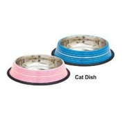 Indipets No-Skid No-Tip Cat Dish 8 Ounce (1 cup) Multi-Colored