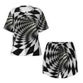 thumbnail image 4 of Picia 3D Vortex Illusion Pajamas Sets for Women Soft Short-Sleeved Pjs with Lounge Shorts Two Piece Sleepwear-Small, 4 of 9