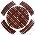 thumbnail image 7 of Aukfa Wooden Picnic Table for 8,Outdoor Round Picnic Table w/ 3 Benches for Garden, Backyard,Brown, 7 of 7
