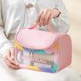 thumbnail image 5 of BGZLEU Toiletry Bag Travel Bag Water-resistant Makeup Cosmetic Bag Travel Organizer Full Sized Container Toiletries ,Hangable And Handy Translucent Waterproof Cosmetic Bag(Pink), 5 of 5