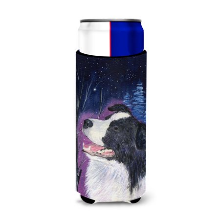 

Caroline s Treasures SS8369MUK Starry Night Border Collie Ultra Hugger for slim cans Slim Can multicolor