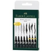 Faber-Castell PITT Artist Pens - Black - Asst Nibs - 8 Pieces