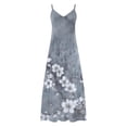 thumbnail image 5 of ClodeEU Women's Printed Spaghetti Strap Maxi Dress ，Boho V Neck Casual Floral Summer Sundress for Beach Vacation Multicolor05,Womens Plus M, 5 of 5