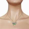 thumbnail image 4 of Galaxy Gold 14K Solid White Gold 14" Butterfly Necklace with Natural Diamonds and Peridots, 14"-24" Sizes, August Birthstone, Symbol of Renewal, 4 of 4