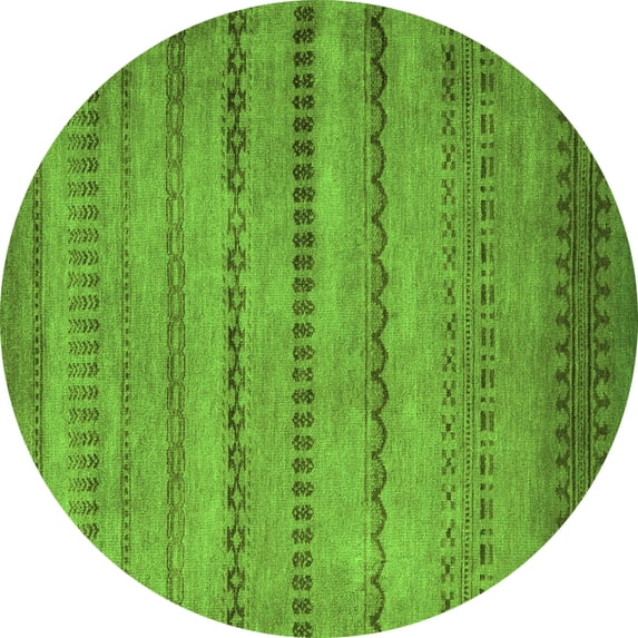 Ahgly Company Indoor Round Oriental Green Modern Area Rugs, 3' Round
