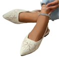 thumbnail image 5 of KEVCHE Chinese Style Embroidered Chunky Low Heel Shoes for Women, European American Slingback Sandals with Pointed Toe, Soft Sole Flats for Women, 5 of 5