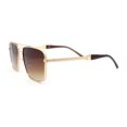 thumbnail image 3 of Mens Luxe Rectangle Victorian Jewel Engraving Metal Rim Mob Fashion Sunglasses Gold - Brown, 3 of 4