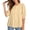 Yellow, variant on Cute Tops for Women Summer Teen 3/4 Sleeve Crew Neck Circle Tops - Side Pocket for Boho Pink S