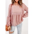 thumbnail image 3 of ABPHQTO Blusa babydoll con volantes y cuello dividido con lunares suizos para mujer, 3 of 5