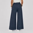 thumbnail image 4 of Sewkxo Womens Casual Wide Leg Sweatpants Acid Wash Elastic Waisted Palazzo Pants Trousers with Pockets,Black L, 4 of 7