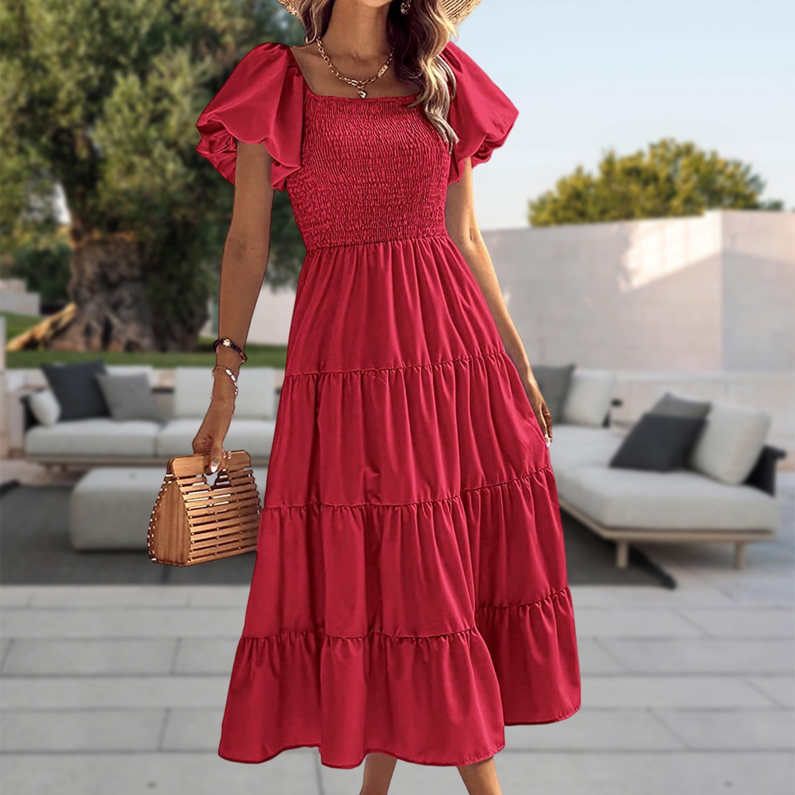 vestido basico rojo