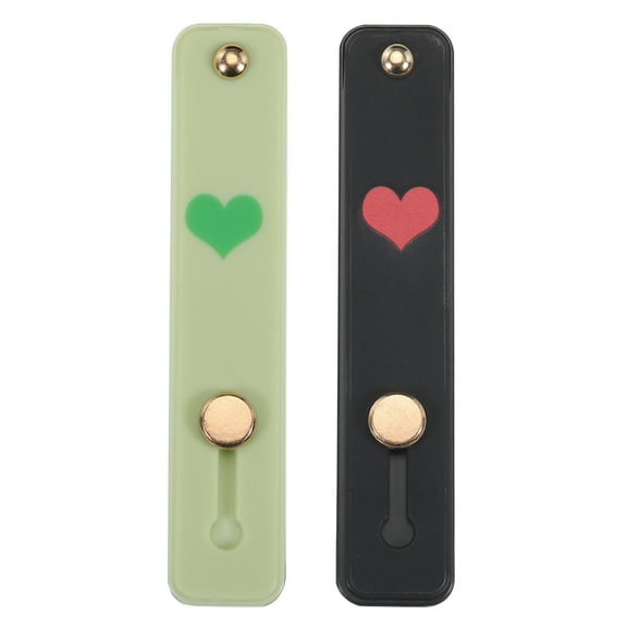2 Pcs Phone Loop Finger Holder Silicone Phone Strap Grip Holder for Most Smartphones Black,Bright Green