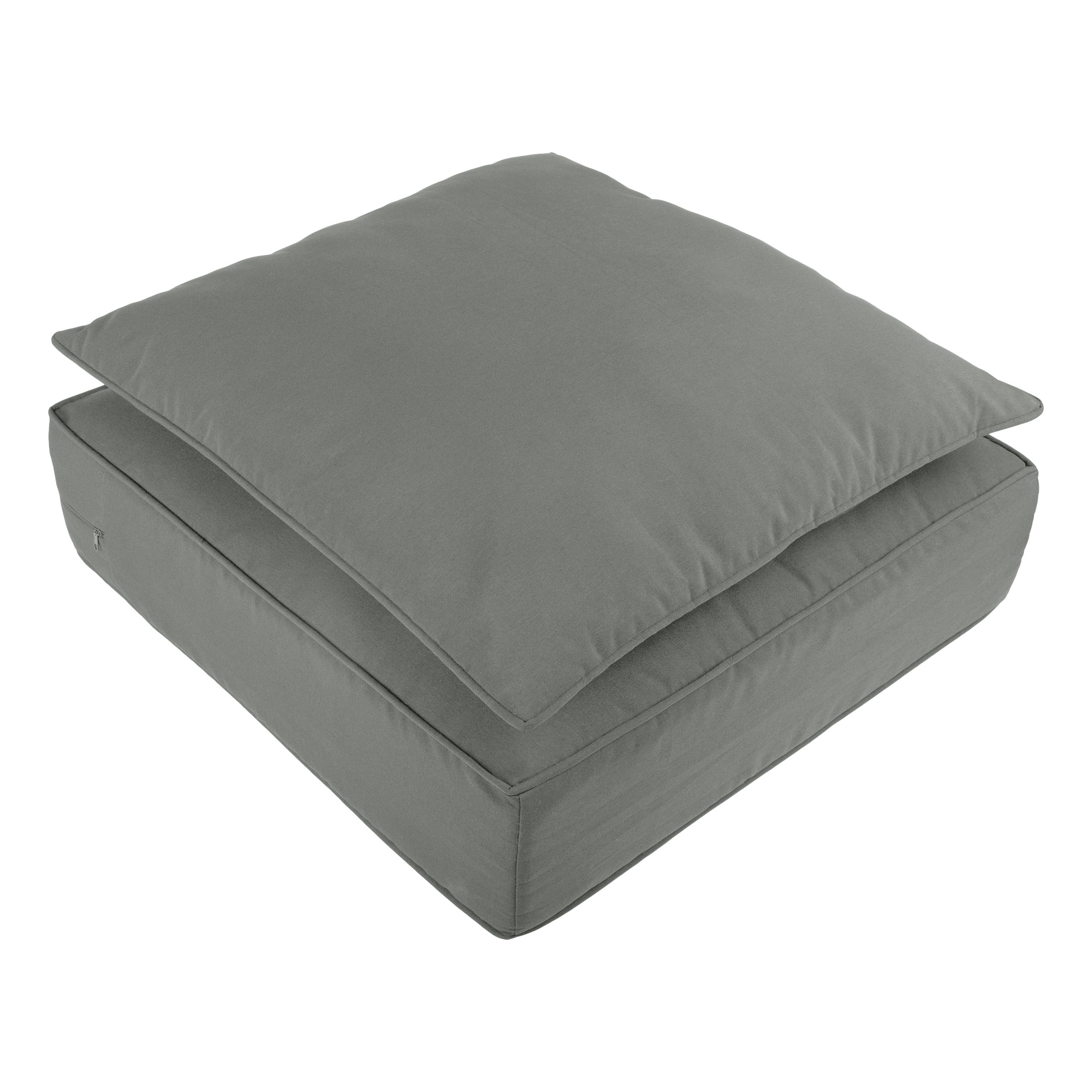 Lavish Home 24x24 Outdoor Patio Chair Cushion with Sun and Water-Resistant Removable Cover (Gray)
