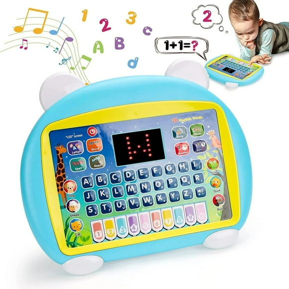 Tablet Toys For Young People For 1 2 3 Year Olds Educational Learning Toys With Lights And Music Digital Interactive Toys Animal Math Birthday Gifts