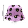 thumbnail image 3 of IDALL Winter Faux Fur Fuzzy Bucket Hat Fluffy Warm Hat for Women Men White One Size, 3 of 3