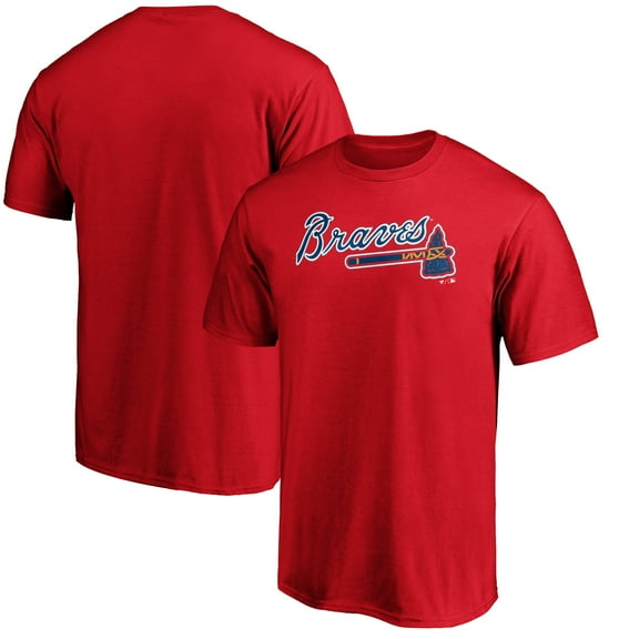 Men's Red Atlanta Braves Official Team Wordmark T-Shirt