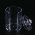thumbnail image 4 of Plastic Canister Clear Cotton Swab Organizer Storage Case Round Container Makeup Holder Box (Clear), 4 of 5