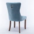 thumbnail image 5 of Nikki Collection Light Blue Velvet Dining Chairs - Set of 2 | Tufted Modern Upholstered Chair with Solid Rubberwood Legs & Nailhead Trim - Ideal for Dining Room or Living Area, 5 of 17