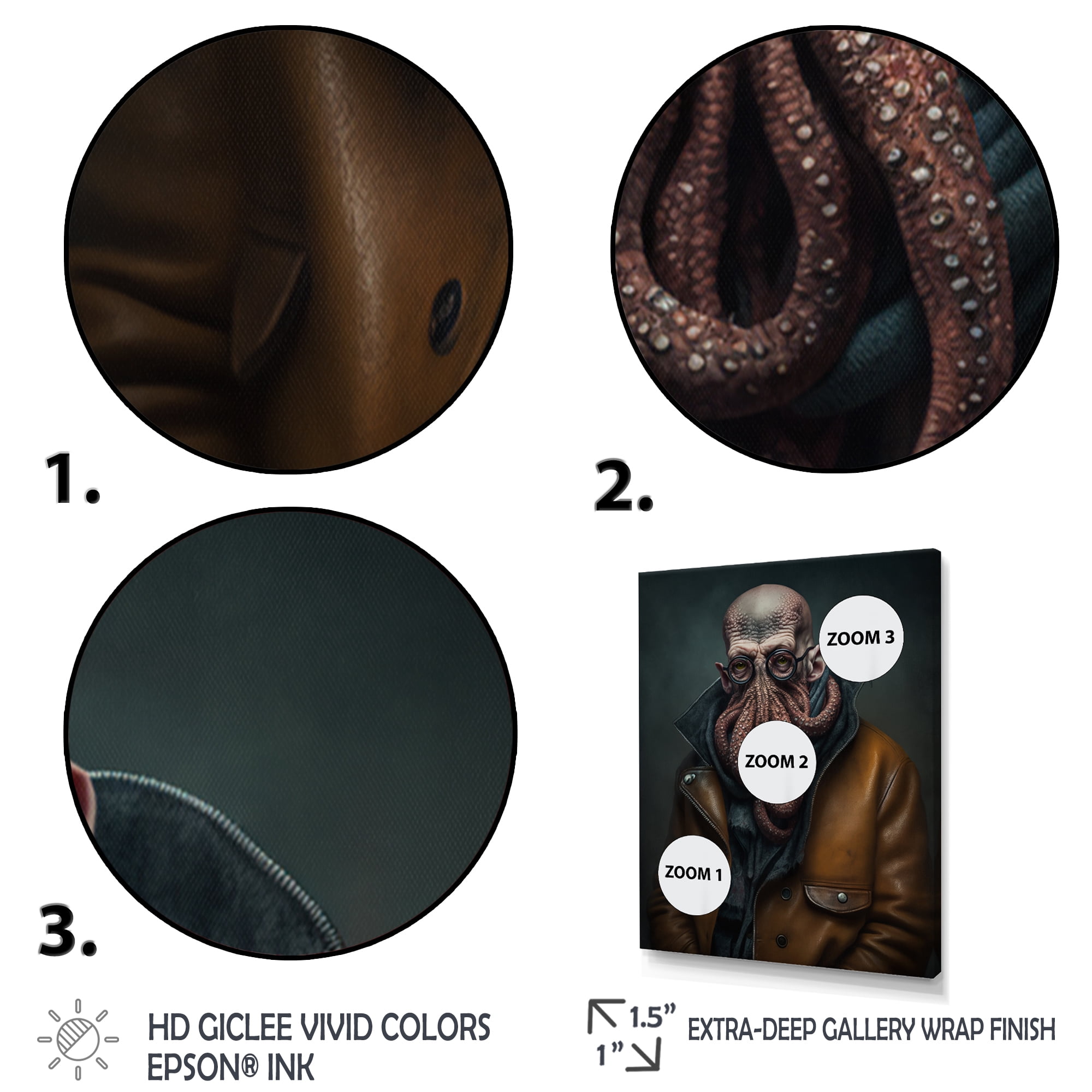 Designart Anthropomorphic Of Octopus Portrait II Canvas Wall Art