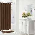thumbnail image 4 of Brown Fabric Shower Curtain or Liner, 72x72 Waterproof Shower Curtain Liner for Bathroom with Metal Grommets and 12 Plastic Hooks, Soft Cloth & Hotel Quality, Machine Washable, 4 of 6
