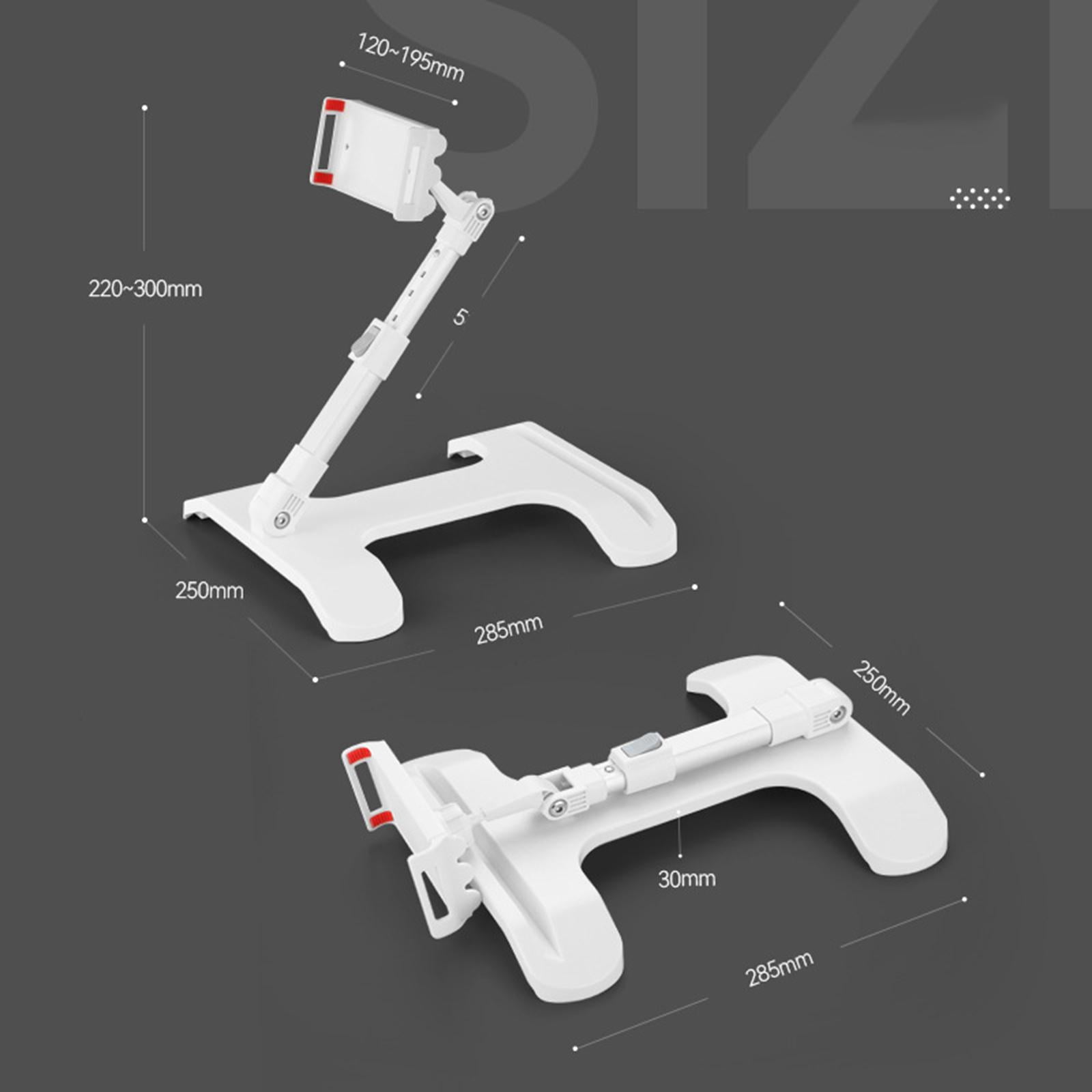 Foldable Bed Tablet Holder, Phone Holder Rotating Mount Tablet Support for Office , White, LxWxH