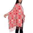 thumbnail image 4 of ZNDUO Cute Hearts Pink Pattern Pashmina Shawls，Wraps Winter Warm Soft Scarf for Women, 4 of 8
