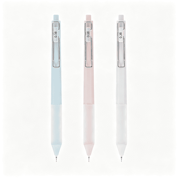 CCOCC 3Pcs Ultra Fine Point Pens,Black Ink Pens 0.18Mm/0.28Mm/0.38Mm Retractable Smooth Writing Cute Pen with Silicone Grip for Note Taking Sketching Drawing Stationery Journaling Stationery