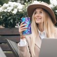 thumbnail image 5 of 20oz Coffee Tumblers Purple Blue Tie Dye Spiral Pattern Stainless Steel Vacuum Insulated Travel Tumbler Coffee Cups Mug with Lid and Straw with Cleaning Brush for Cold & Hot Drinks, 5 of 5