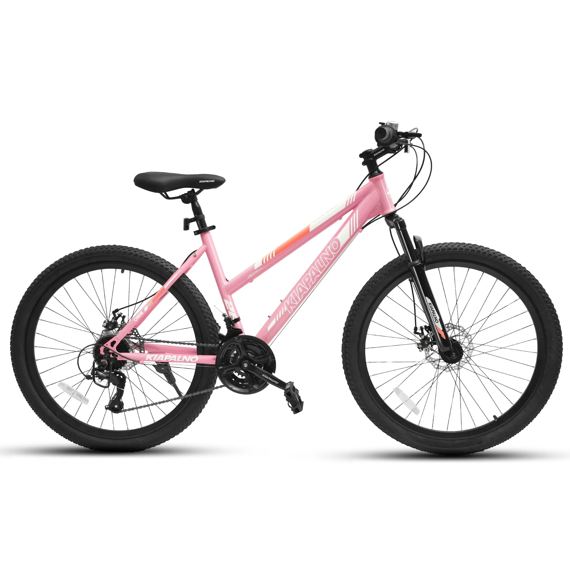 26 inch Women Mountain Bike, 21 Speeds Mountain Bicycle with Dual Disc Brakes and 100mm Front Suspension, Steel Frame MTB Bike for Urban Trail Snow Commuter, Pink