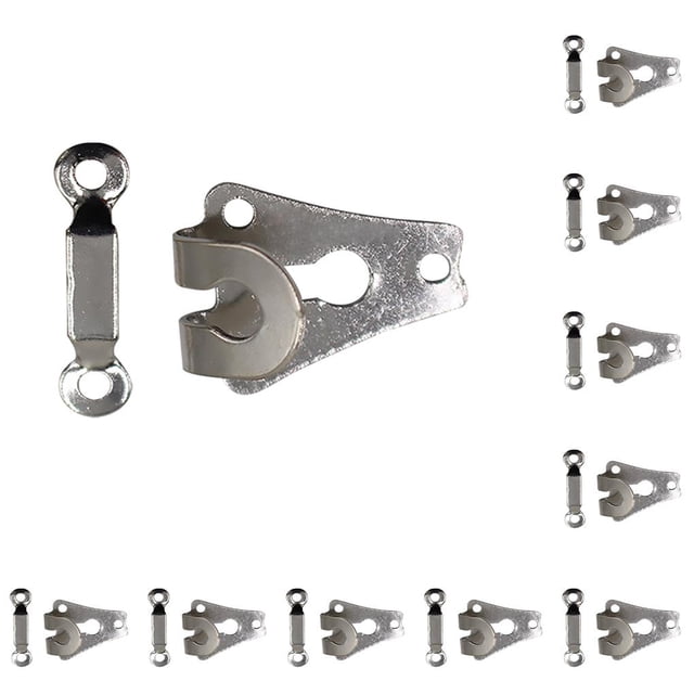 Cateissary 10 Uds. Ganchos para pantalones, sujetadores de cierre de ojo antioxidantes desmontables reutilizables portátiles, herramientas de Blanco plateado 10Conjunto