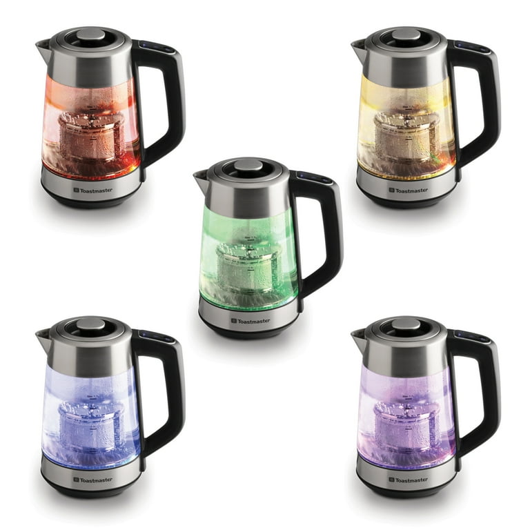 1.7-Liter Electric Glass Kettle with Color Changing LED Indicators