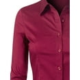 thumbnail image 5 of Made by Olivia Women's 3/4 Sleeve Stretchy Button Down Collar Office Formal Casual Blouse Shirts Top, 5 of 5