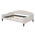 thumbnail image 6 of Tcbosik Full Size Upholstered Daybed, Linen Fabric Sofa Bed, Bed Frame for Small Space, Living Room, Guest Room, Wood Slats Support, Beige, 6 of 10
