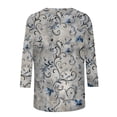thumbnail image 4 of Xuyuer Spring Summer Tops for Womens Graphic Tees Casual Fashion Tunic Clothing 3/4 Length Sleeve Crew Neck Tops to Wear with Leggings Outfits, 4 of 5