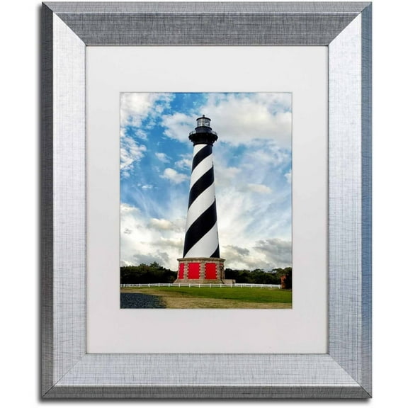 Trademark Fine Art 'Cape Hatteras Lighthouse' Canvas Art by PIPA Fine Art, White Matte, Silver Frame