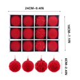 thumbnail image 3 of KuKeDi 12 Pack Christmas Ornaments Balls, 2.36 Inch Flocked Christmas Tree Decorations, 3 of 10