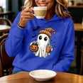 thumbnail image 5 of Hoodie for Women Halloween Ghost Graphic Pullover Hooded Sweatshirts Fall Casual Long Sleeve Soft Fleece Hoody Jackets with Kangaroo Pocket Ladies' Halloween Party Costumes, 5 of 5