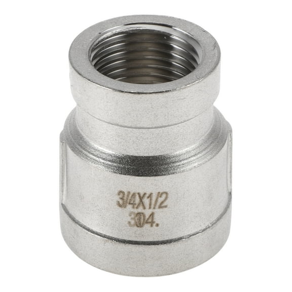 Unique Bargains 304 Stainless Steel Pipe Fittings 3/4"x1/2"BSPT Female Reducing Cast Pipe Adapter 1 Pc