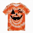 thumbnail image 4 of KPOPLK Girls Halloween T Shirt Cute Tie Dye Graphic Short Sleeve Crew Neck Kids Fall Party Top Size 6-7 Years,Orange, 4 of 5