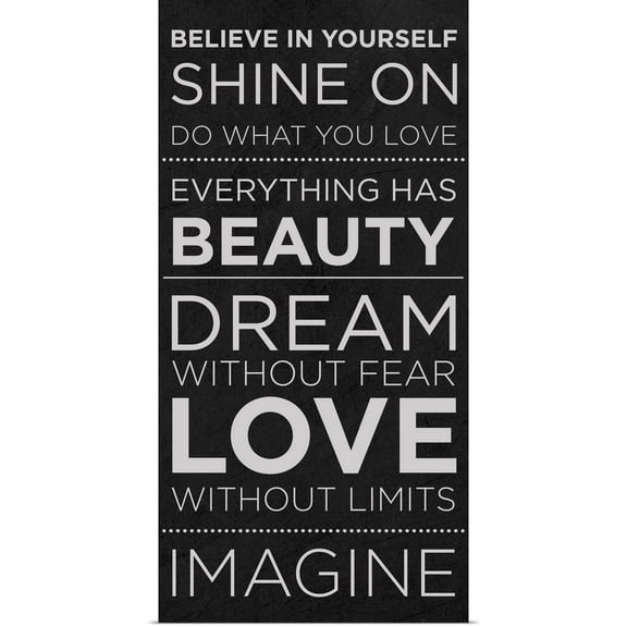 Great BIG Canvas | Rolled SD Graphics Studio Poster Print entitled Believe in Yourself