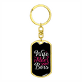 thumbnail image 4 of Boss Mom Wife  Stainless Steel or 18k Gold Premium Swivel Dog Tag Keychain, 4 of 17